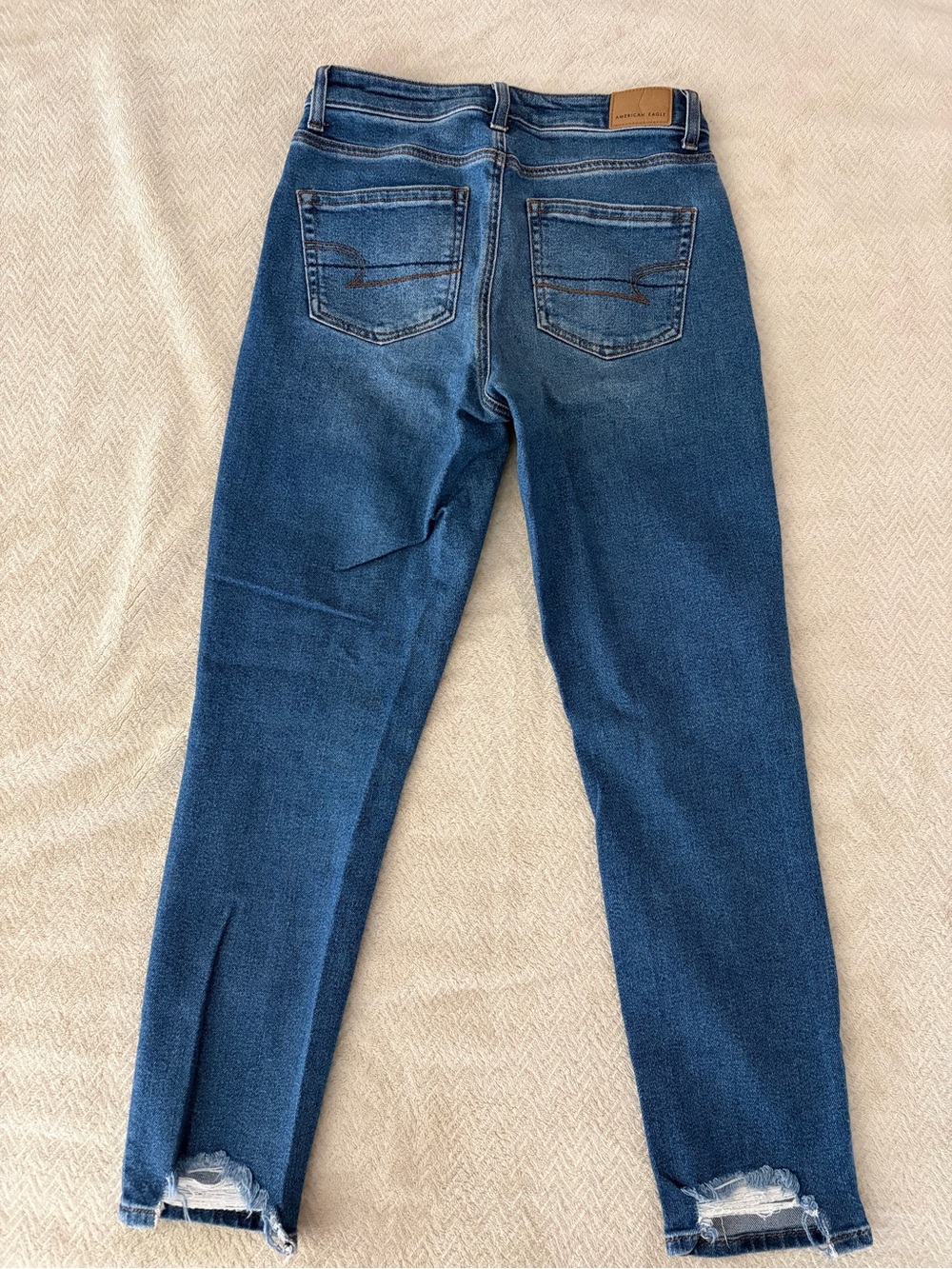 American Eagle Outfitters Women's Distressed Mom Jeans - Medium Blue - Picture 4 of 4